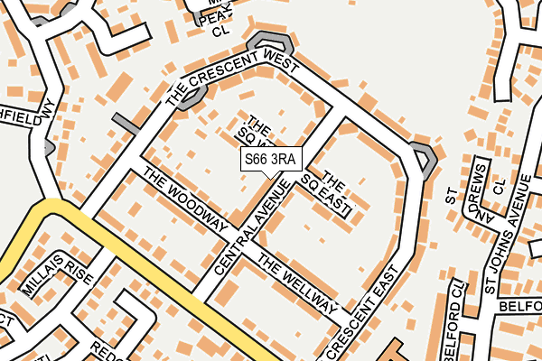 S66 3RA map - OS OpenMap – Local (Ordnance Survey)