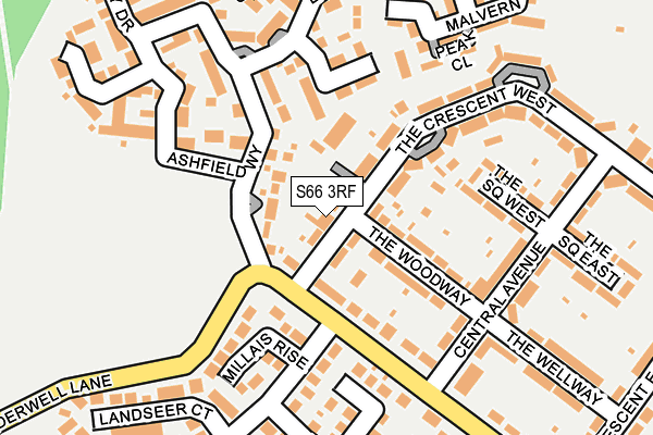 S66 3RF map - OS OpenMap – Local (Ordnance Survey)