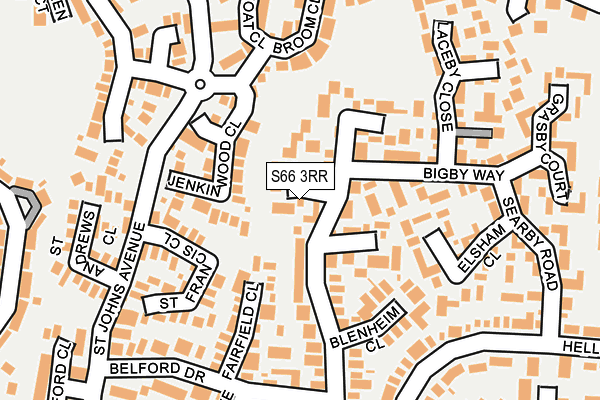 S66 3RR map - OS OpenMap – Local (Ordnance Survey)