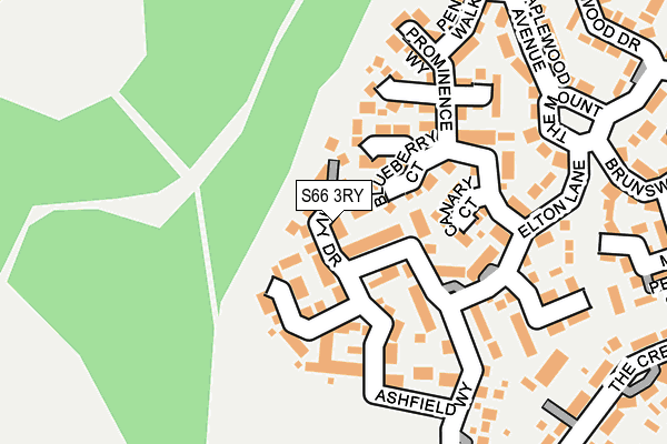S66 3RY map - OS OpenMap – Local (Ordnance Survey)