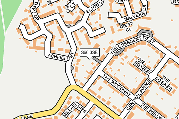 S66 3SB map - OS OpenMap – Local (Ordnance Survey)