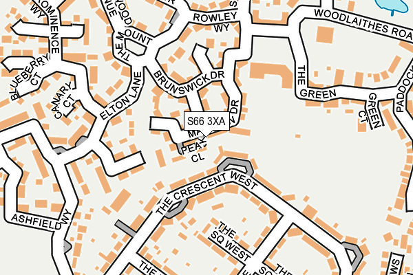 S66 3XA map - OS OpenMap – Local (Ordnance Survey)