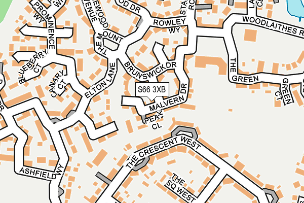 S66 3XB map - OS OpenMap – Local (Ordnance Survey)