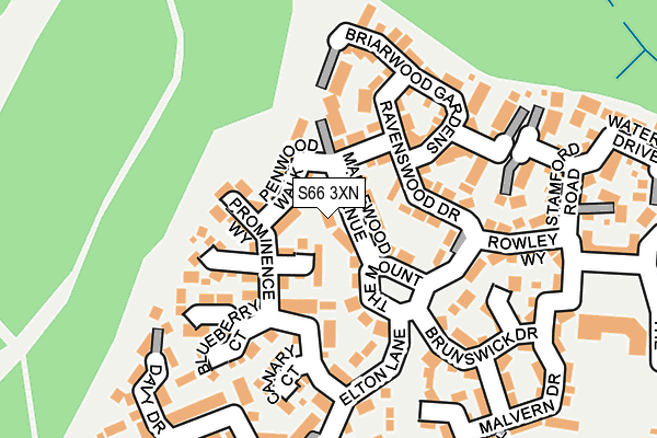 S66 3XN map - OS OpenMap – Local (Ordnance Survey)