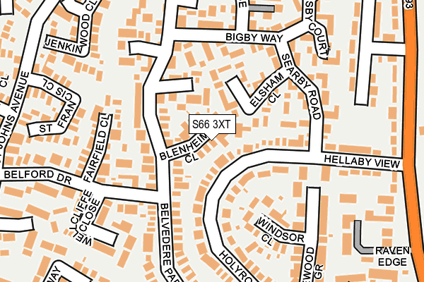 S66 3XT map - OS OpenMap – Local (Ordnance Survey)