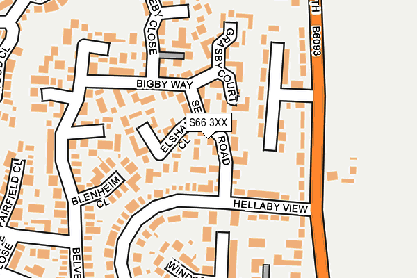 S66 3XX map - OS OpenMap – Local (Ordnance Survey)