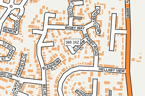 S66 3XZ map - OS OpenMap – Local (Ordnance Survey)