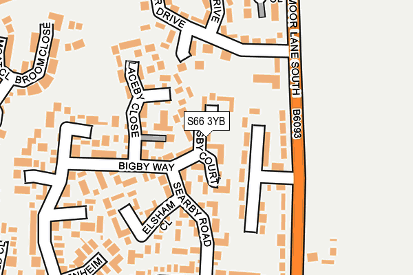 S66 3YB map - OS OpenMap – Local (Ordnance Survey)