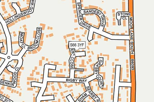 S66 3YF map - OS OpenMap – Local (Ordnance Survey)
