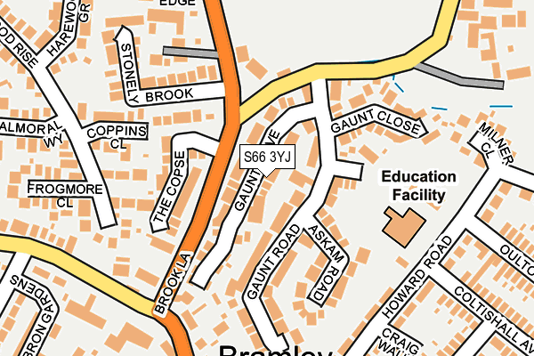 S66 3YJ map - OS OpenMap – Local (Ordnance Survey)