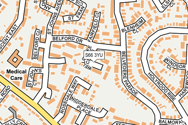 S66 3YU map - OS OpenMap – Local (Ordnance Survey)