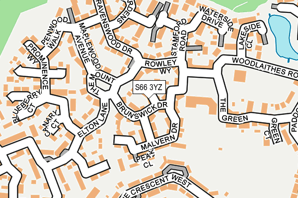 S66 3YZ map - OS OpenMap – Local (Ordnance Survey)