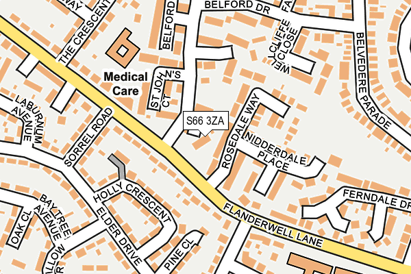 S66 3ZA map - OS OpenMap – Local (Ordnance Survey)