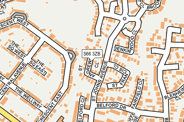 S66 3ZB map - OS OpenMap – Local (Ordnance Survey)