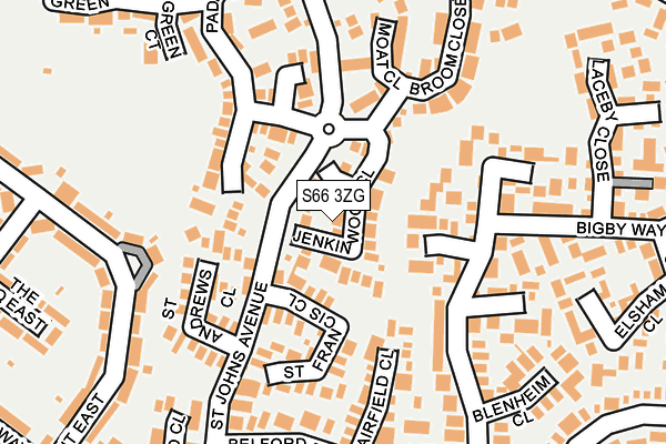 S66 3ZG map - OS OpenMap – Local (Ordnance Survey)