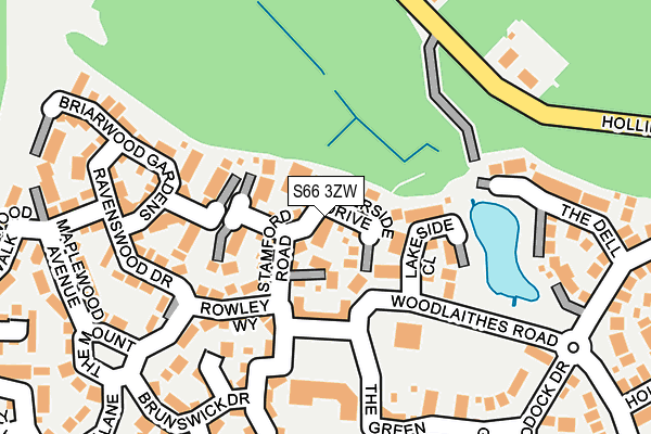 S66 3ZW map - OS OpenMap – Local (Ordnance Survey)