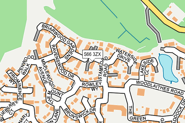 S66 3ZX map - OS OpenMap – Local (Ordnance Survey)
