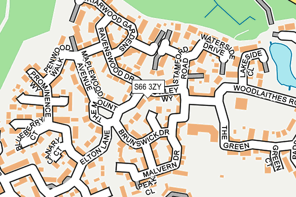 S66 3ZY map - OS OpenMap – Local (Ordnance Survey)