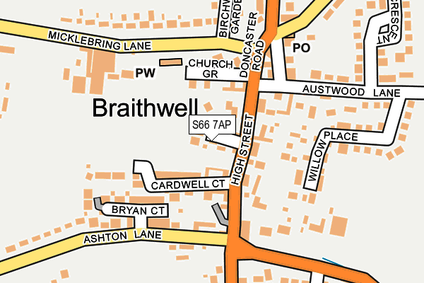 S66 7AP map - OS OpenMap – Local (Ordnance Survey)