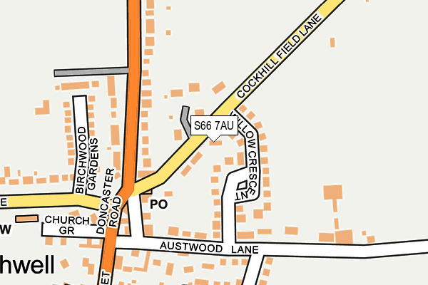 S66 7AU map - OS OpenMap – Local (Ordnance Survey)