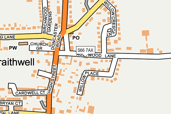 S66 7AX map - OS OpenMap – Local (Ordnance Survey)