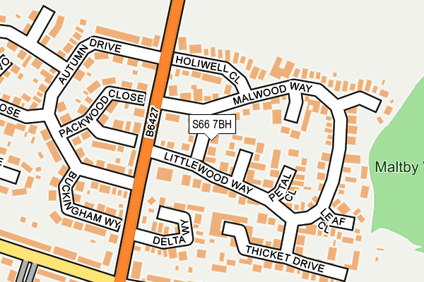 S66 7BH map - OS OpenMap – Local (Ordnance Survey)
