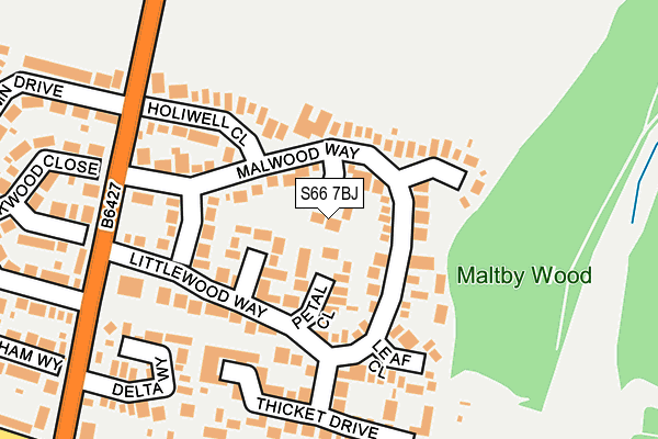 S66 7BJ map - OS OpenMap – Local (Ordnance Survey)
