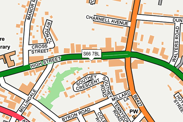 S66 7BL map - OS OpenMap – Local (Ordnance Survey)