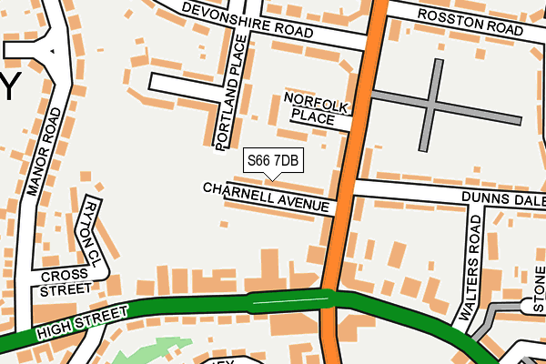 S66 7DB map - OS OpenMap – Local (Ordnance Survey)