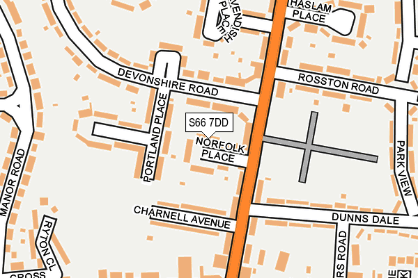 S66 7DD map - OS OpenMap – Local (Ordnance Survey)