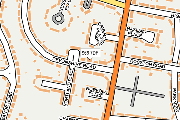 S66 7DF map - OS OpenMap – Local (Ordnance Survey)