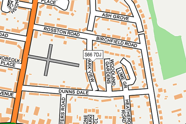 S66 7DJ map - OS OpenMap – Local (Ordnance Survey)