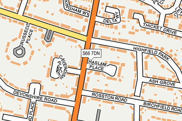 S66 7DN map - OS OpenMap – Local (Ordnance Survey)