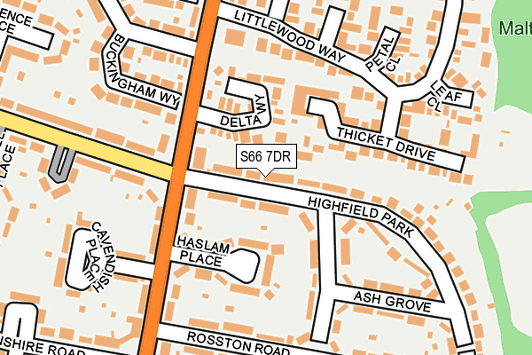 S66 7DR map - OS OpenMap – Local (Ordnance Survey)
