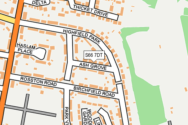 S66 7DT map - OS OpenMap – Local (Ordnance Survey)