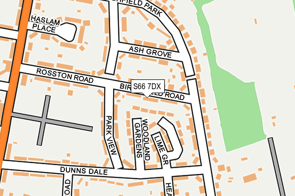 S66 7DX map - OS OpenMap – Local (Ordnance Survey)