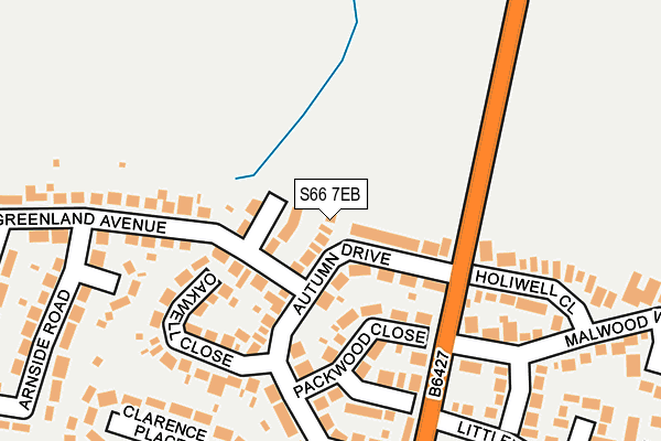 S66 7EB map - OS OpenMap – Local (Ordnance Survey)