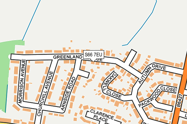 S66 7EU map - OS OpenMap – Local (Ordnance Survey)