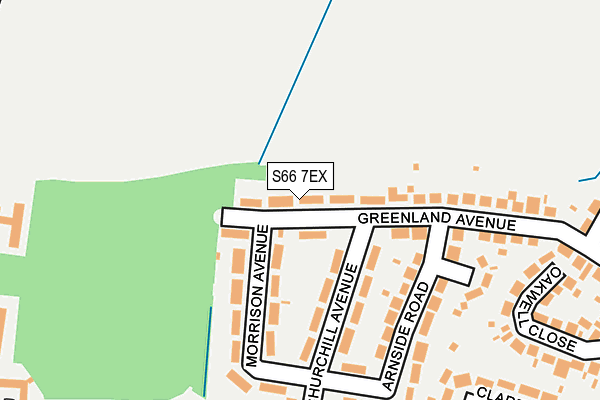 S66 7EX map - OS OpenMap – Local (Ordnance Survey)