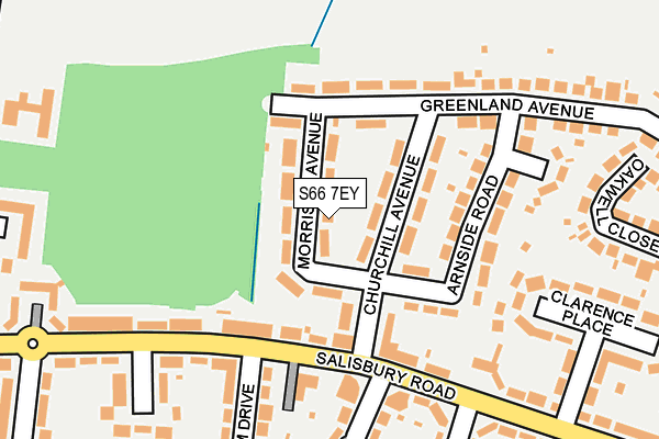 S66 7EY map - OS OpenMap – Local (Ordnance Survey)