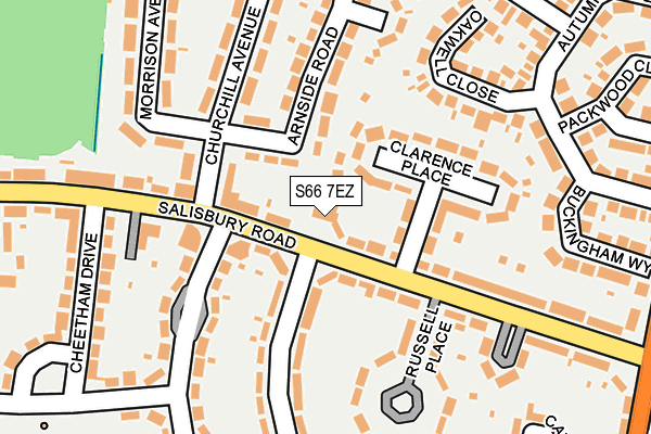 S66 7EZ map - OS OpenMap – Local (Ordnance Survey)