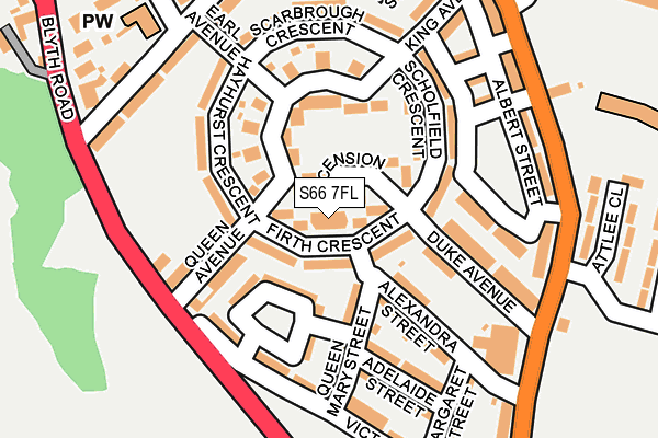 S66 7FL map - OS OpenMap – Local (Ordnance Survey)