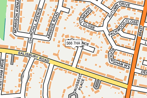 S66 7HA map - OS OpenMap – Local (Ordnance Survey)