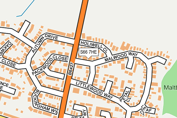S66 7HE map - OS OpenMap – Local (Ordnance Survey)