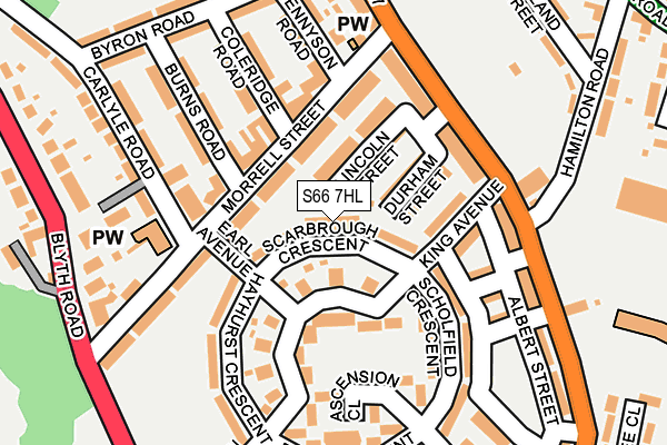 S66 7HL map - OS OpenMap – Local (Ordnance Survey)