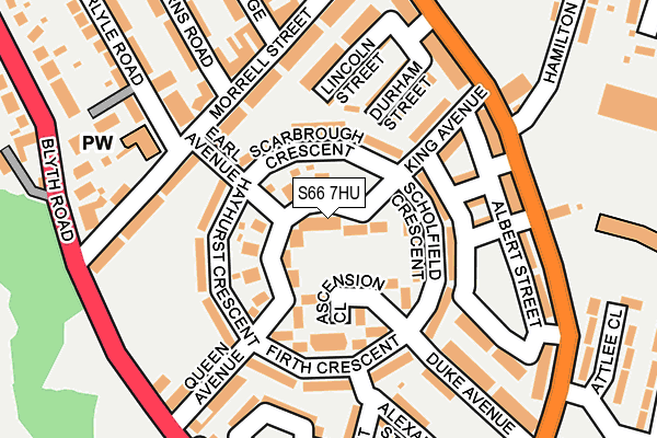 S66 7HU map - OS OpenMap – Local (Ordnance Survey)