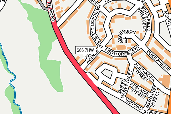 S66 7HW map - OS OpenMap – Local (Ordnance Survey)
