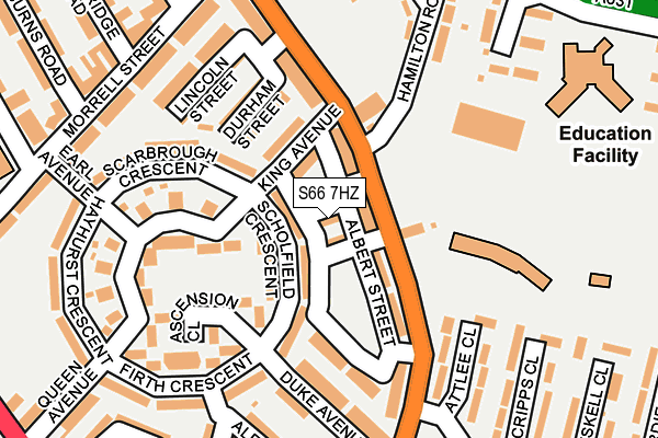 S66 7HZ map - OS OpenMap – Local (Ordnance Survey)