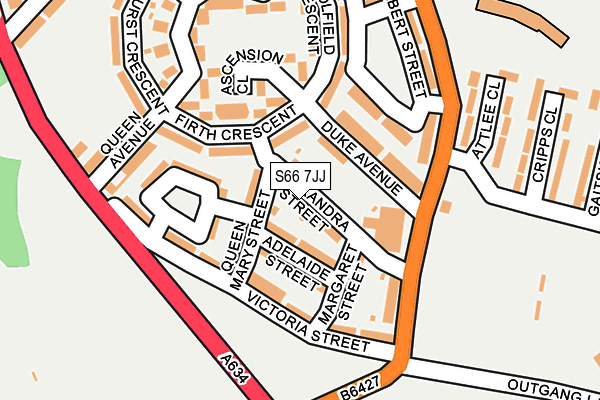 S66 7JJ map - OS OpenMap – Local (Ordnance Survey)