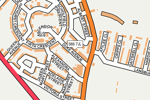 S66 7JL map - OS OpenMap – Local (Ordnance Survey)